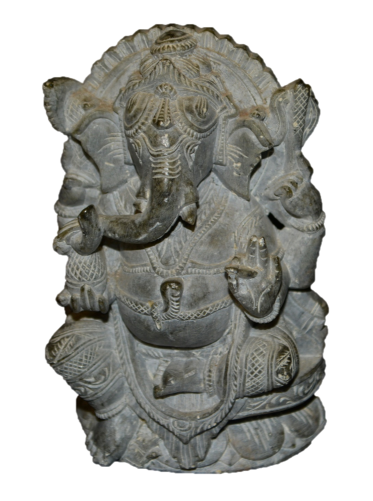 Handcrafted Sculpture in Soapstone Elephant Head God Ganesha