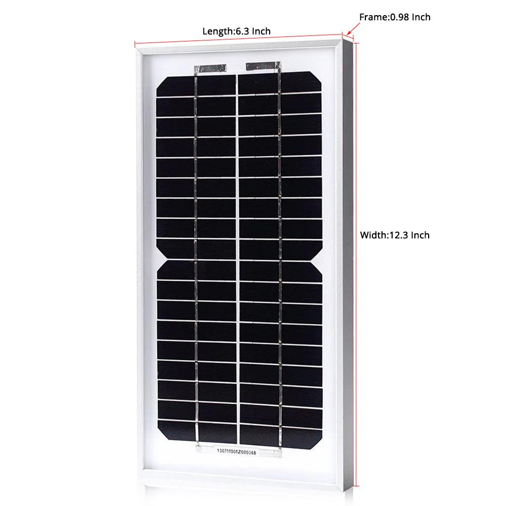 5W Mono Solar Panel For 12V Battery Charging