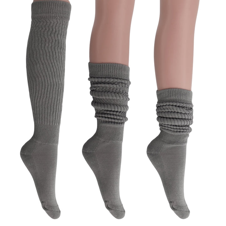 Cotton Women's Extra Long Heavy Slouch Socks 6 Pairs