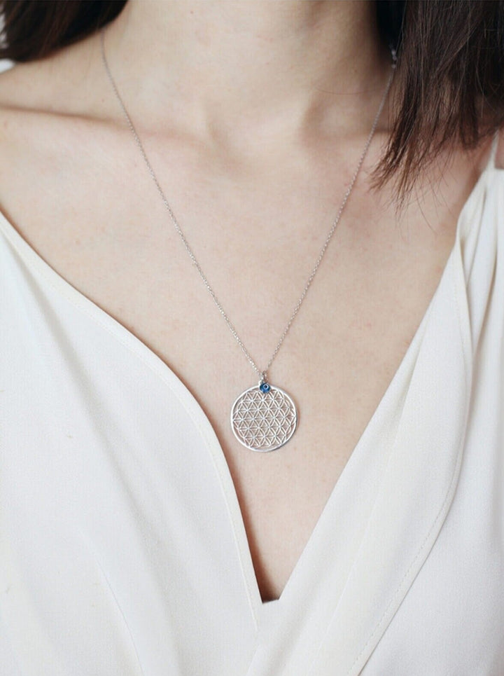 925 Sterling Silver Flower of Life Necklace