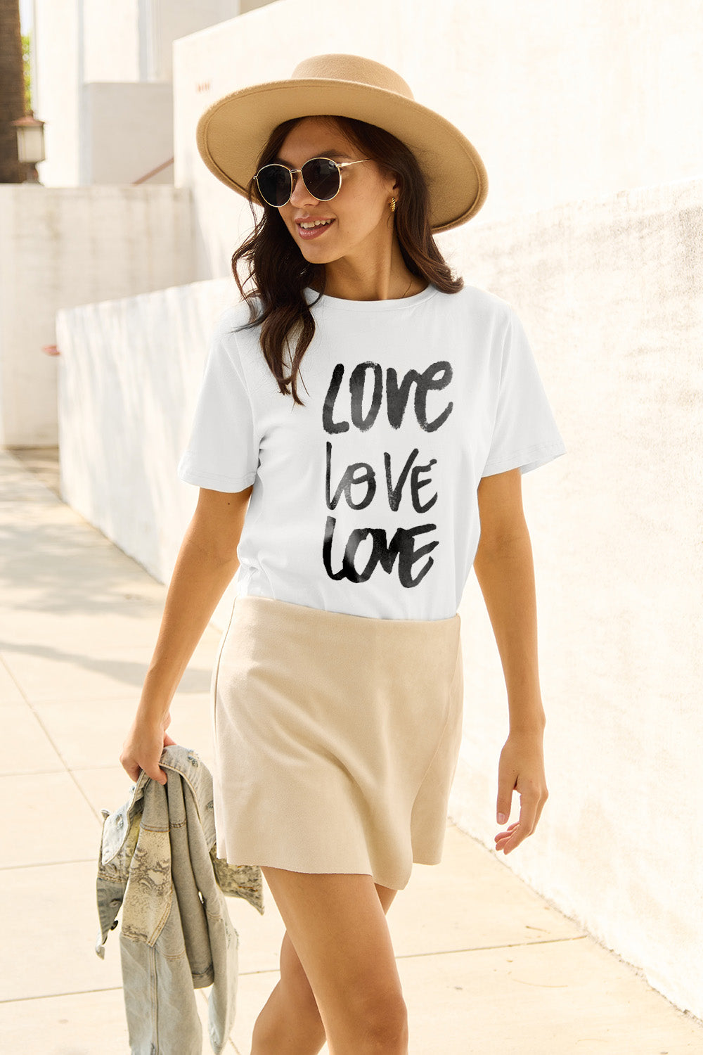 White Full Size LOVE Tee