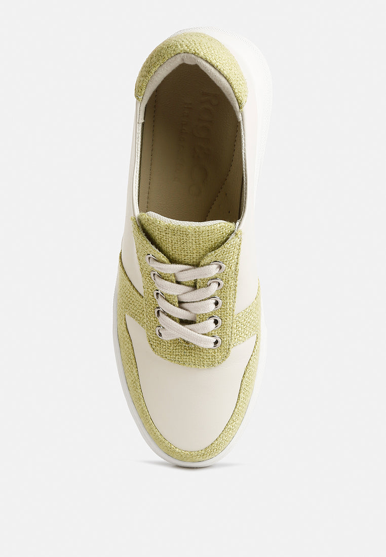 Kjaer Dual Tone Leather Sneakers