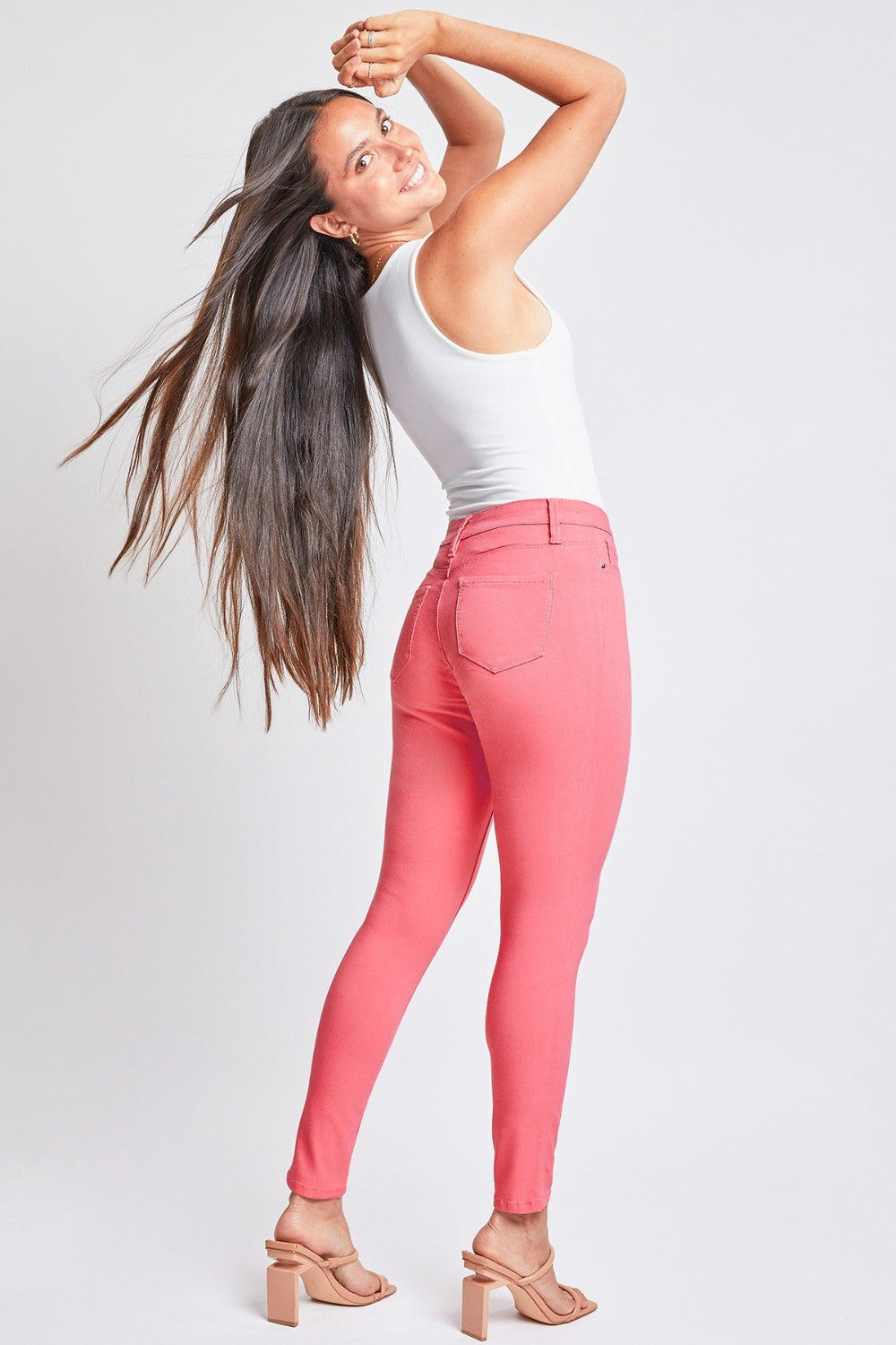 Pink Full Size Hyperstretch Mid-Rise Skinny Jeans
