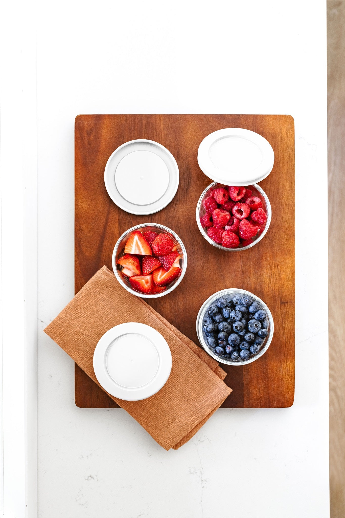 Glass Food Storage Containers 16-Piece 7 Oz Set (8+8) | White