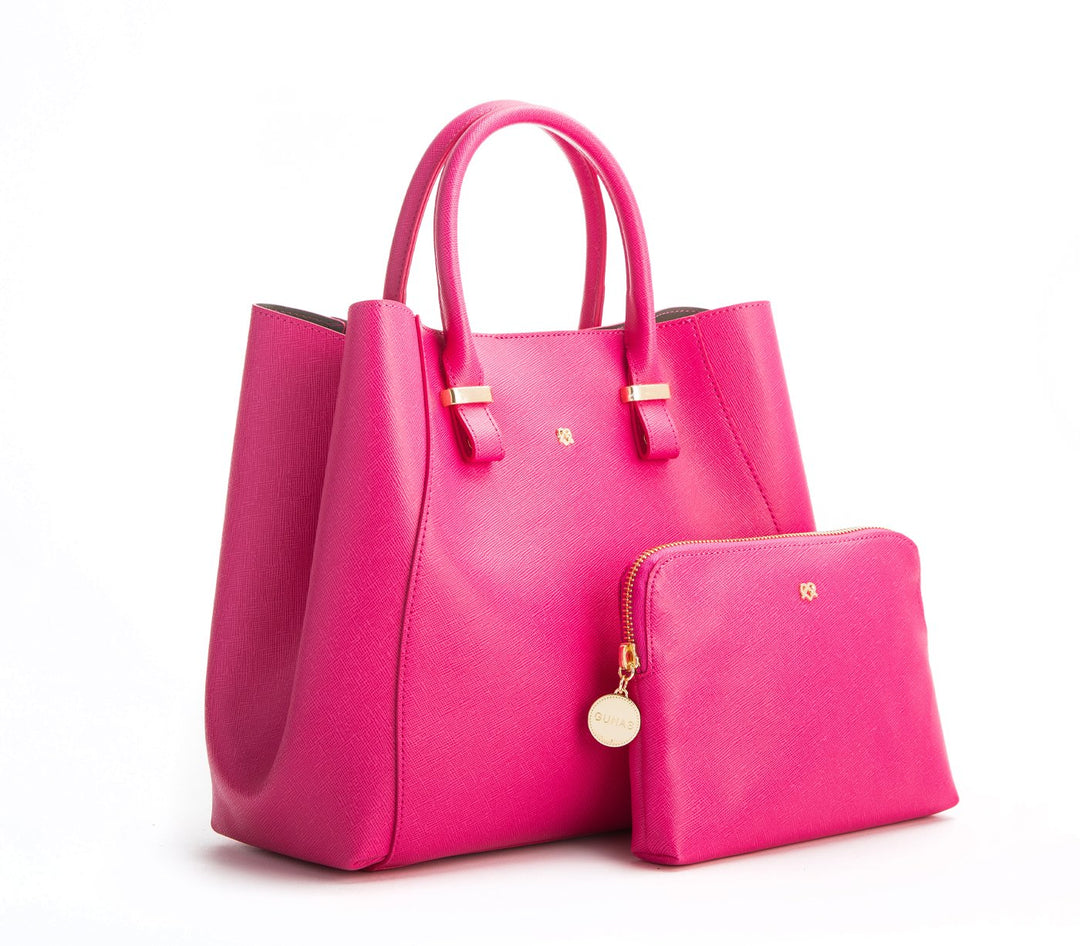 Jane Hot Pink Vegan Leather Satchel