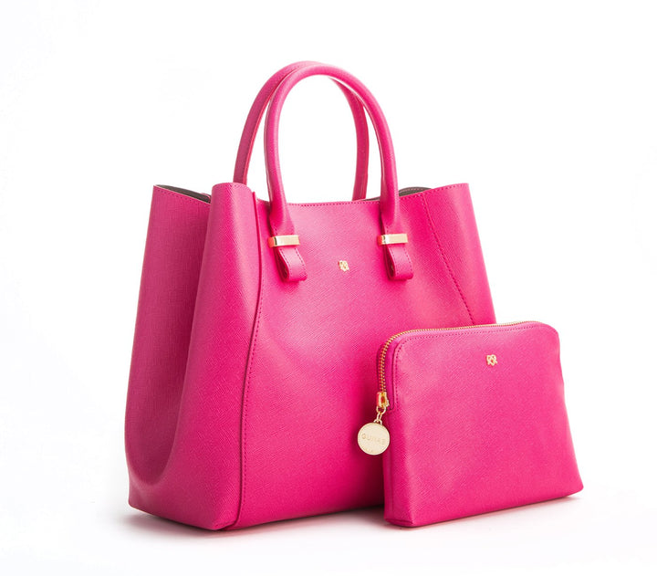 Jane Hot Pink Vegan Leather Satchel