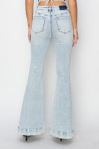 High Rise Front Patch Pocket Flare Jeans