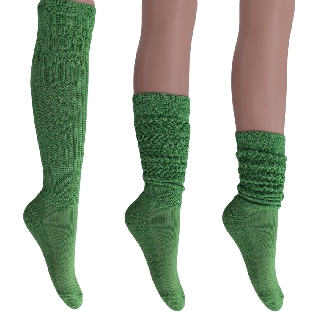 Cotton Women's Extra Long Heavy Slouch Socks 6 Pairs