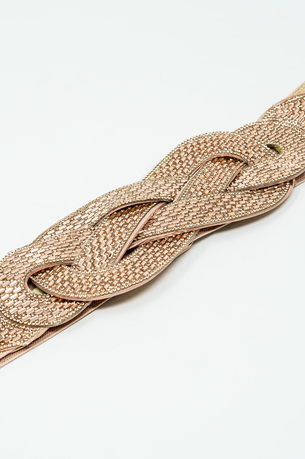 Cream Belt with Rose Gold Woven Detail