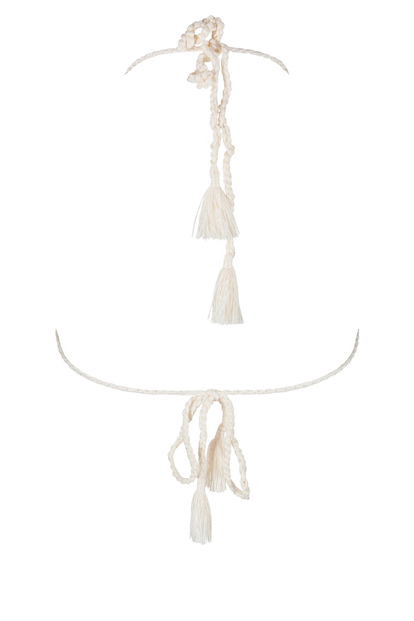 El Zafiro Ecru Hand-Crocheted Bikini Top