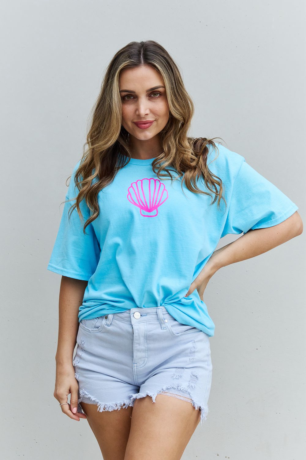 More Beach Days Oversized Graphic T-Shirt Aqua