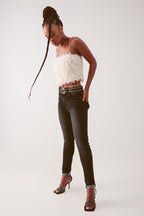 Super High Waist Skinny Jeans in Washed Black