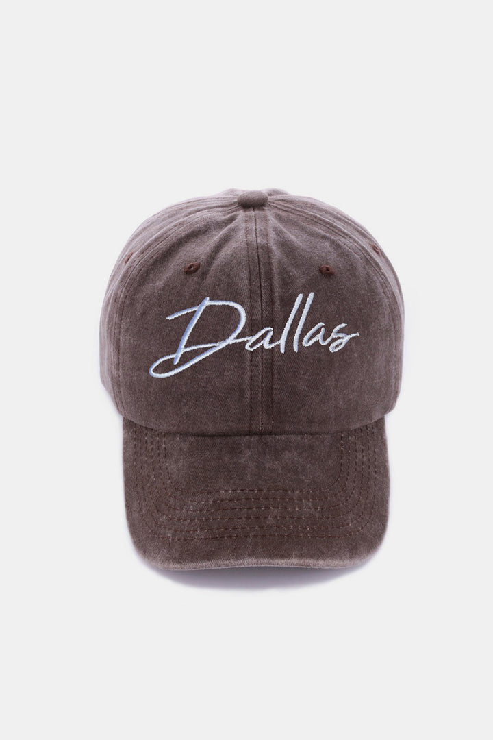 Washed Baseball Cap DALLAS Embroidered
