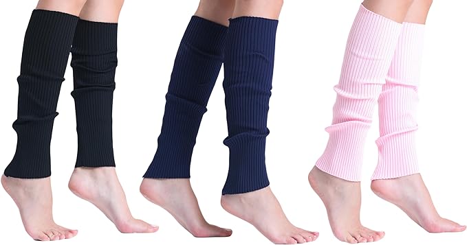 Knitted Leg Warmers for Women One Size 3 Pairs