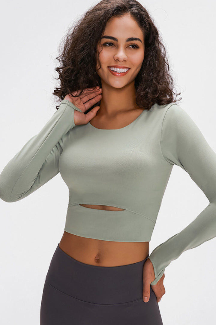 Millennia Long Sleeve Cropped Top With Sports Strap