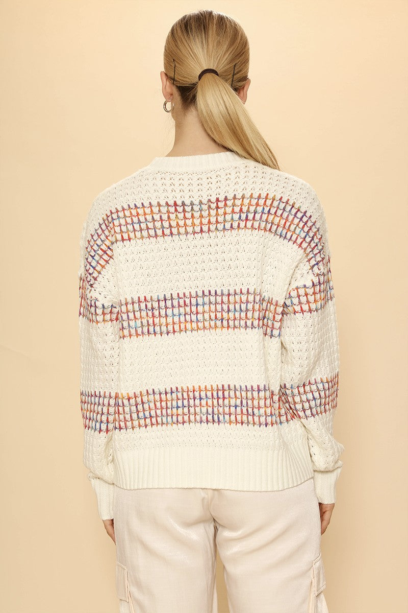Multicolored Striped Knit Sweater