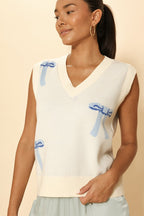 All Over Bow Knit Vest