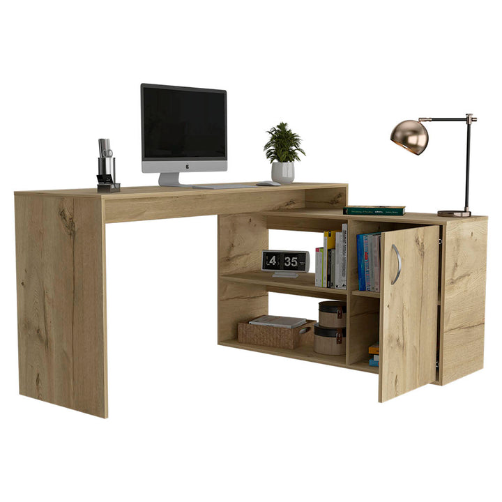 L-Shaped Desk Desti Light Oak