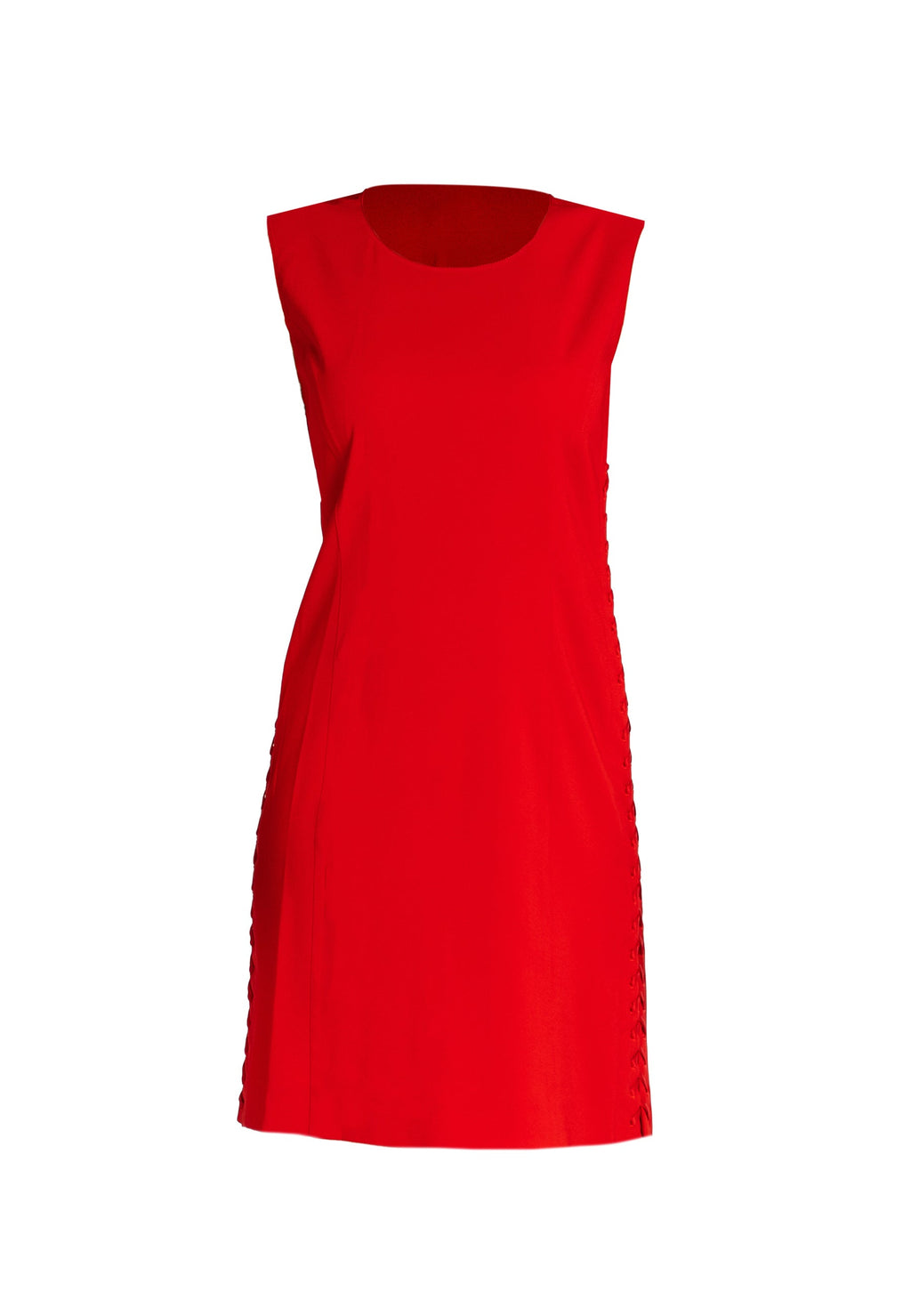 Marta Red Midi Dress with Lace