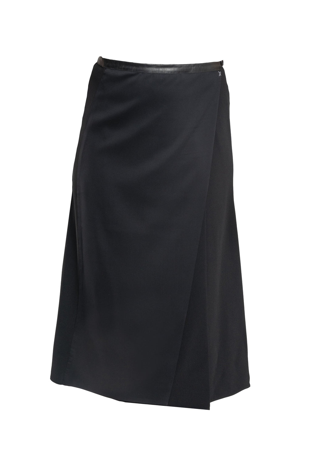 Masha Black a Line Split Midi Skirt