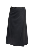 Masha Black a Line Split Midi Skirt