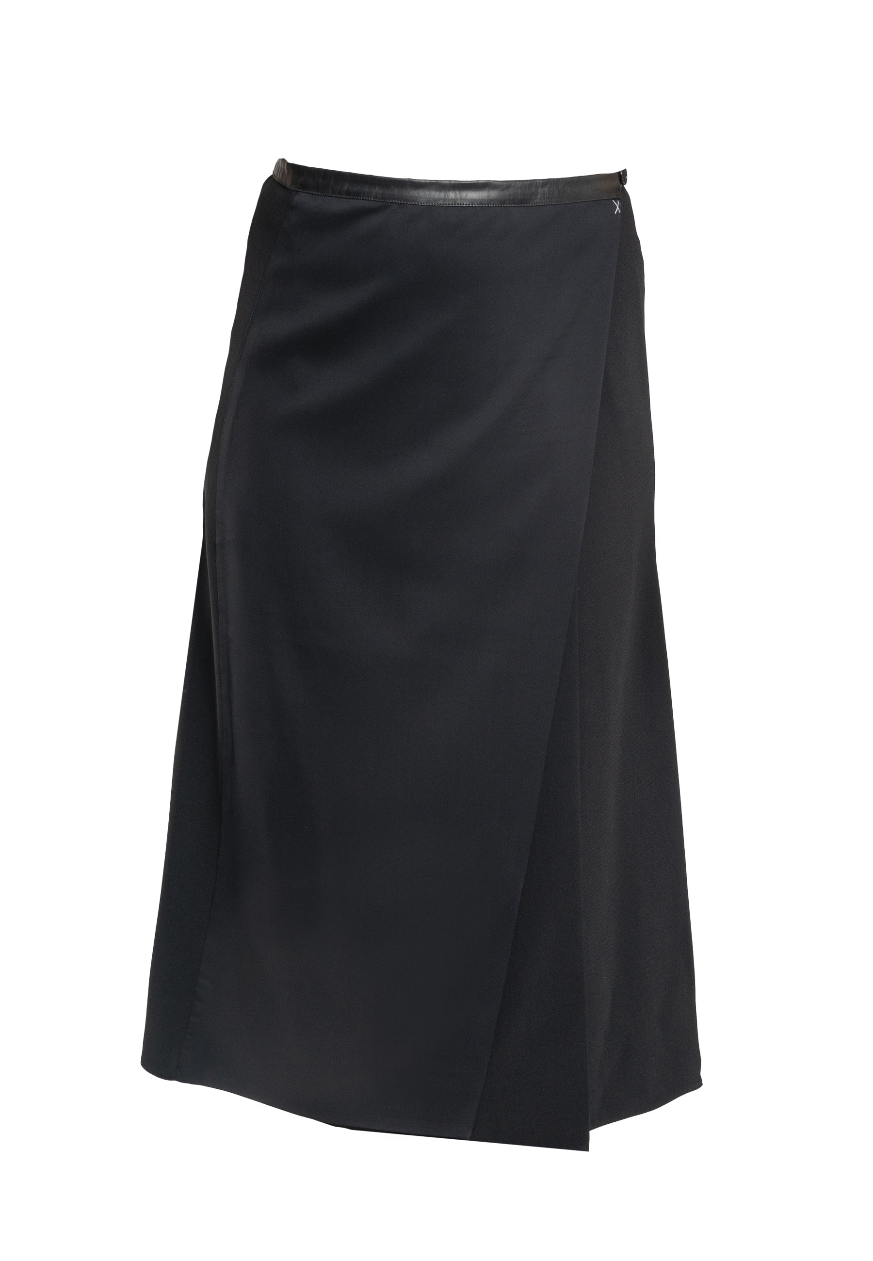 Masha Black a Line Split Midi Skirt