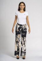 Lavanda Silk Print Wide-Leg Trousers