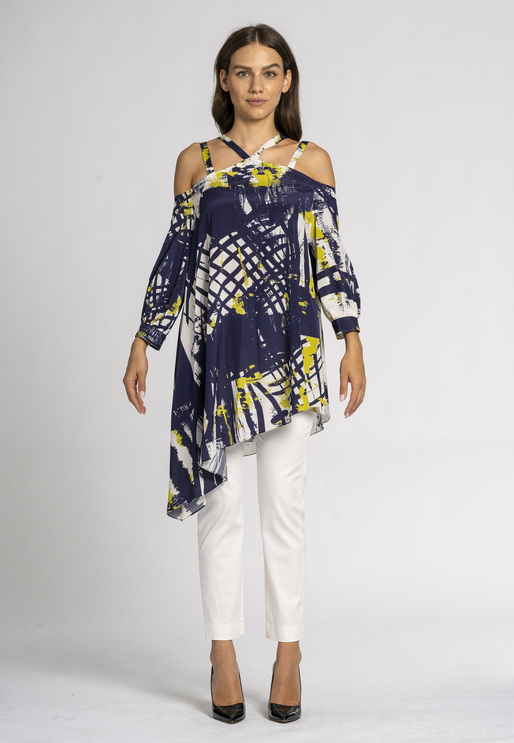 Gelsomino Oversized Printed Silk Kaftan Top