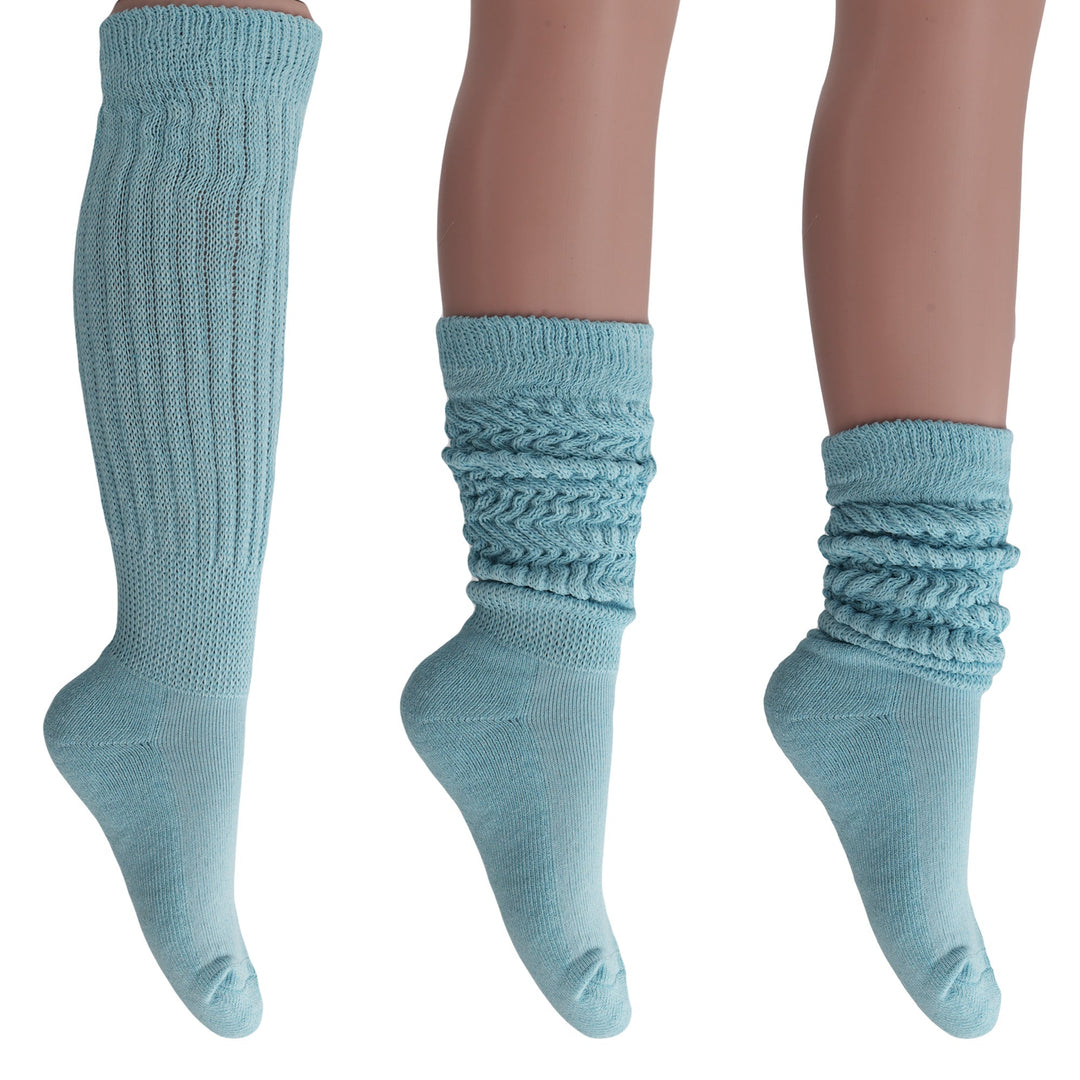 Cotton Women's Extra Long Heavy Slouch Socks 6 Pairs