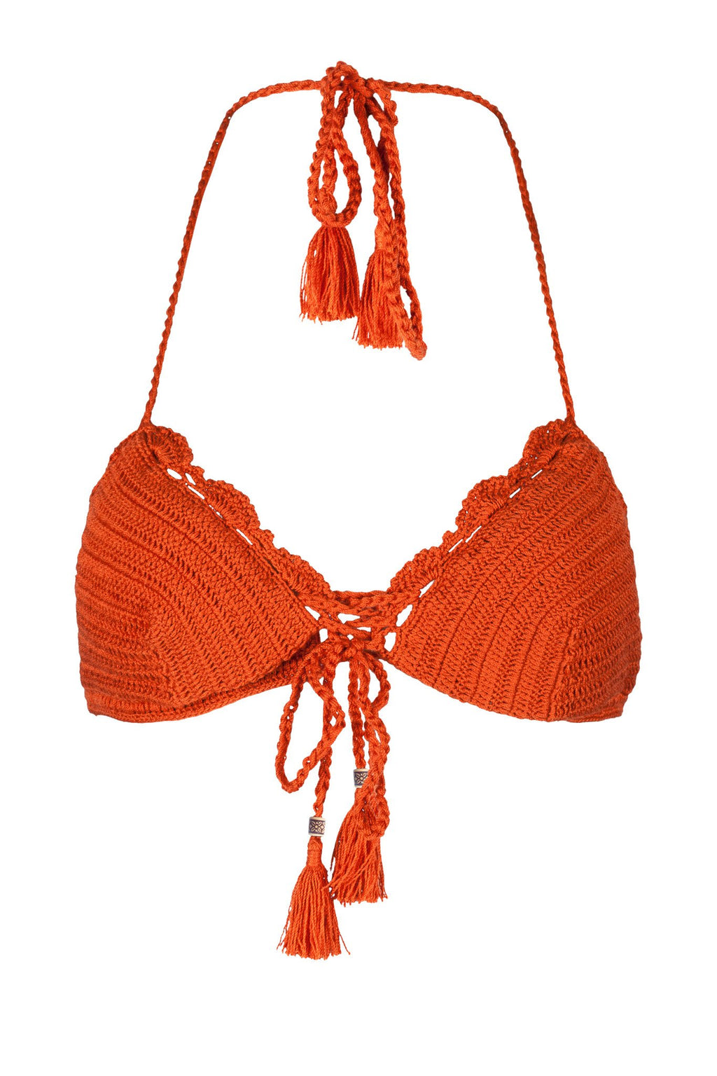 El Zafiro Ecru Hand-Crocheted Bikini Top