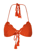 El Zafiro Ecru Hand-Crocheted Bikini Top