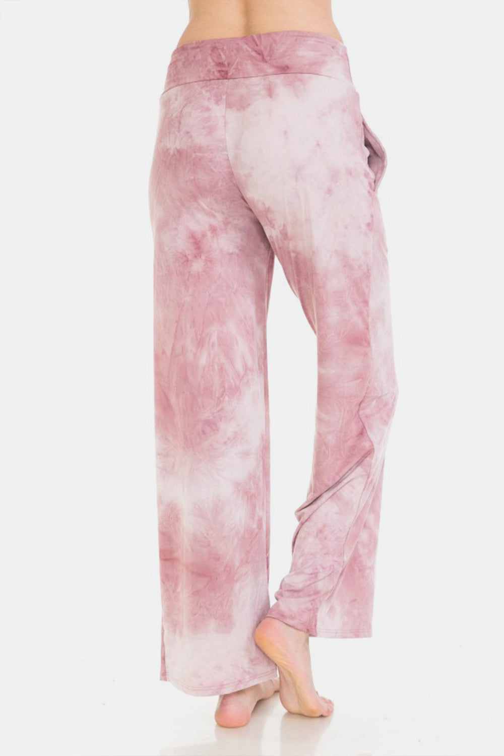 Buttery Soft Printed Drawstring Pants Pink