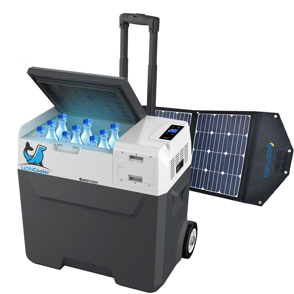LionCooler Combo X50A Portable Solar Fridge/Freezer 52Q and 90W Solar Panel