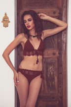 La Amatista Ecru Hand-Crocheted Bikini Top