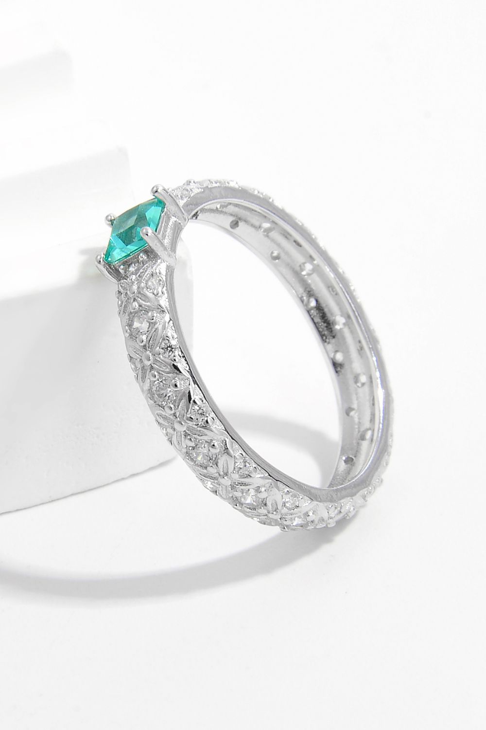 925 Sterling Silver Square Zircon Ring
