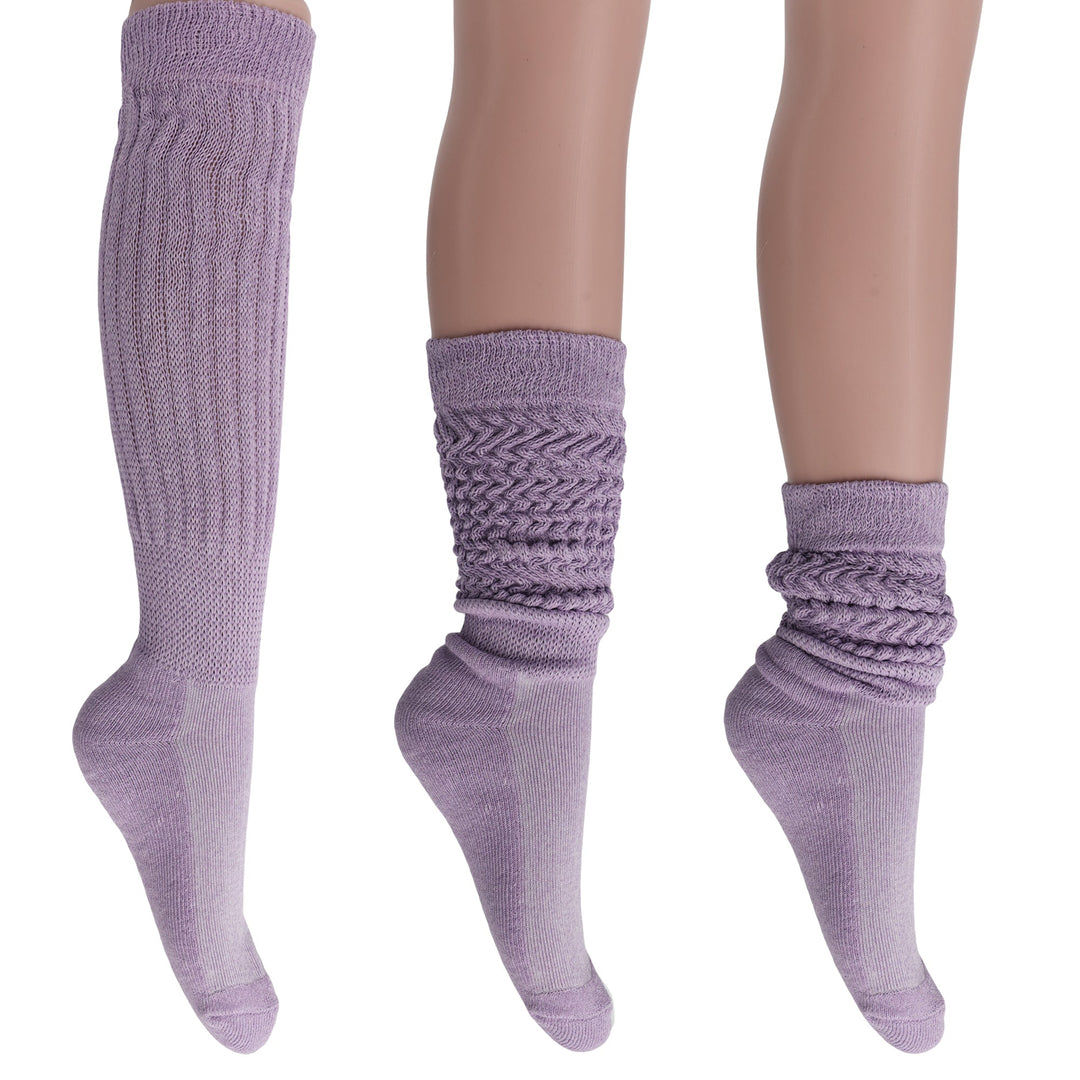 Cotton Women's Extra Long Heavy Slouch Socks 6 Pairs