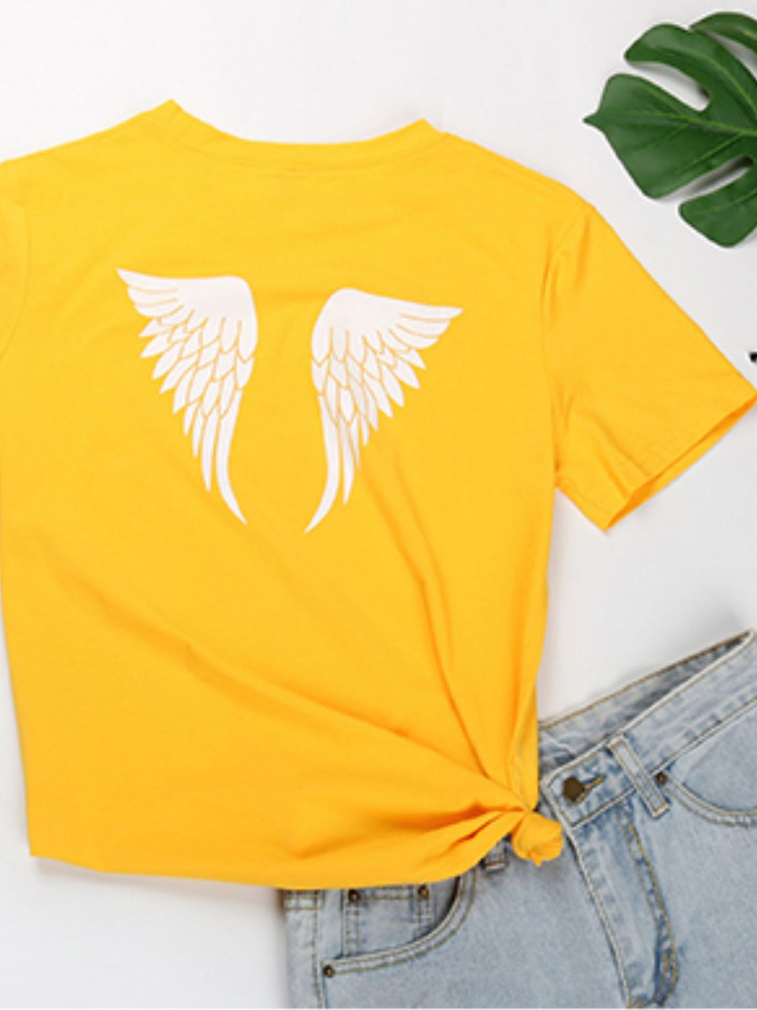 Angel Round Neck Short Sleeve T-Shirt