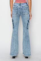 High Rise Cargo Flare Jeans