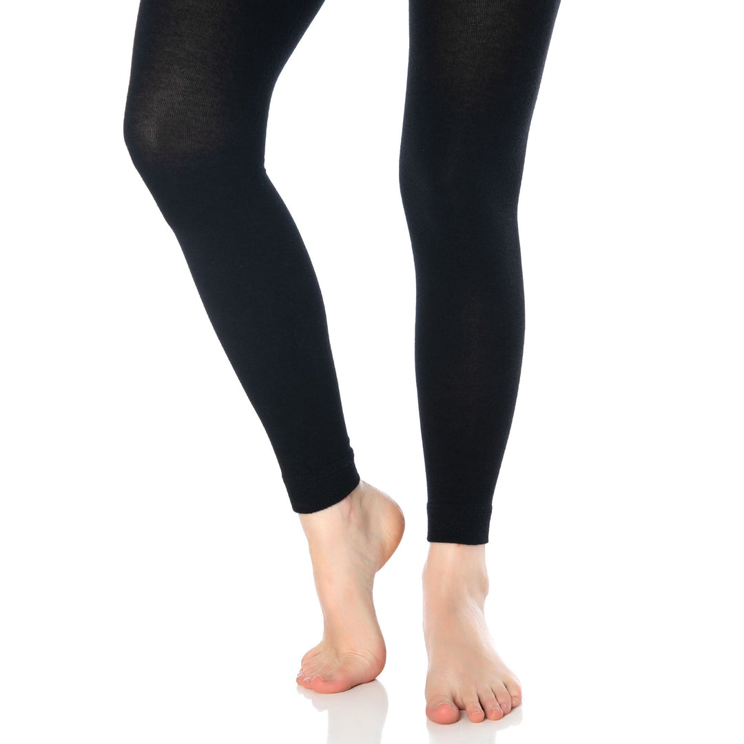 Black Thermal Leggings for Women Microfiber Soft Stretch Full Legging