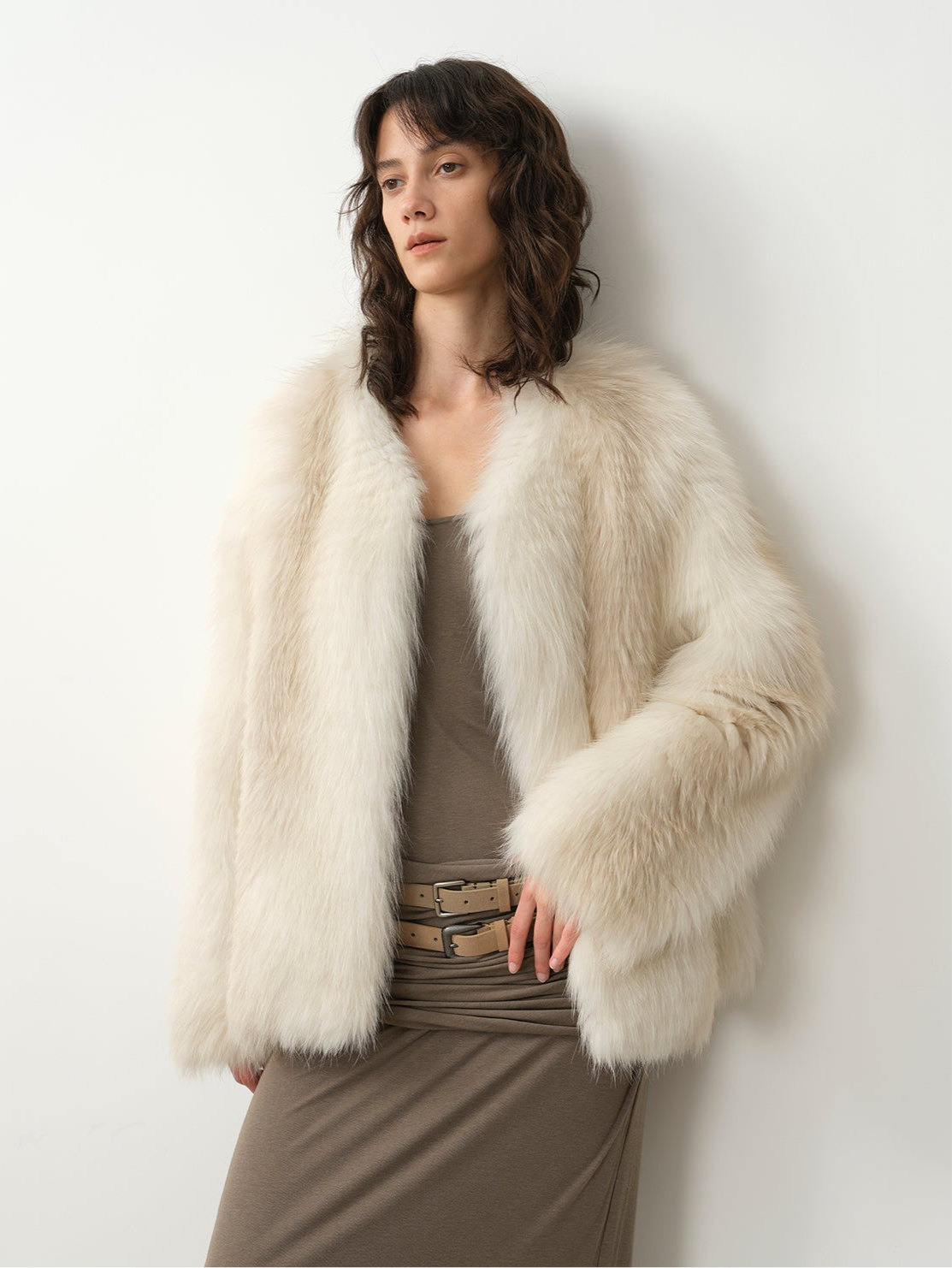Romantic Nordic Imported Colorful Fox Fur Coat