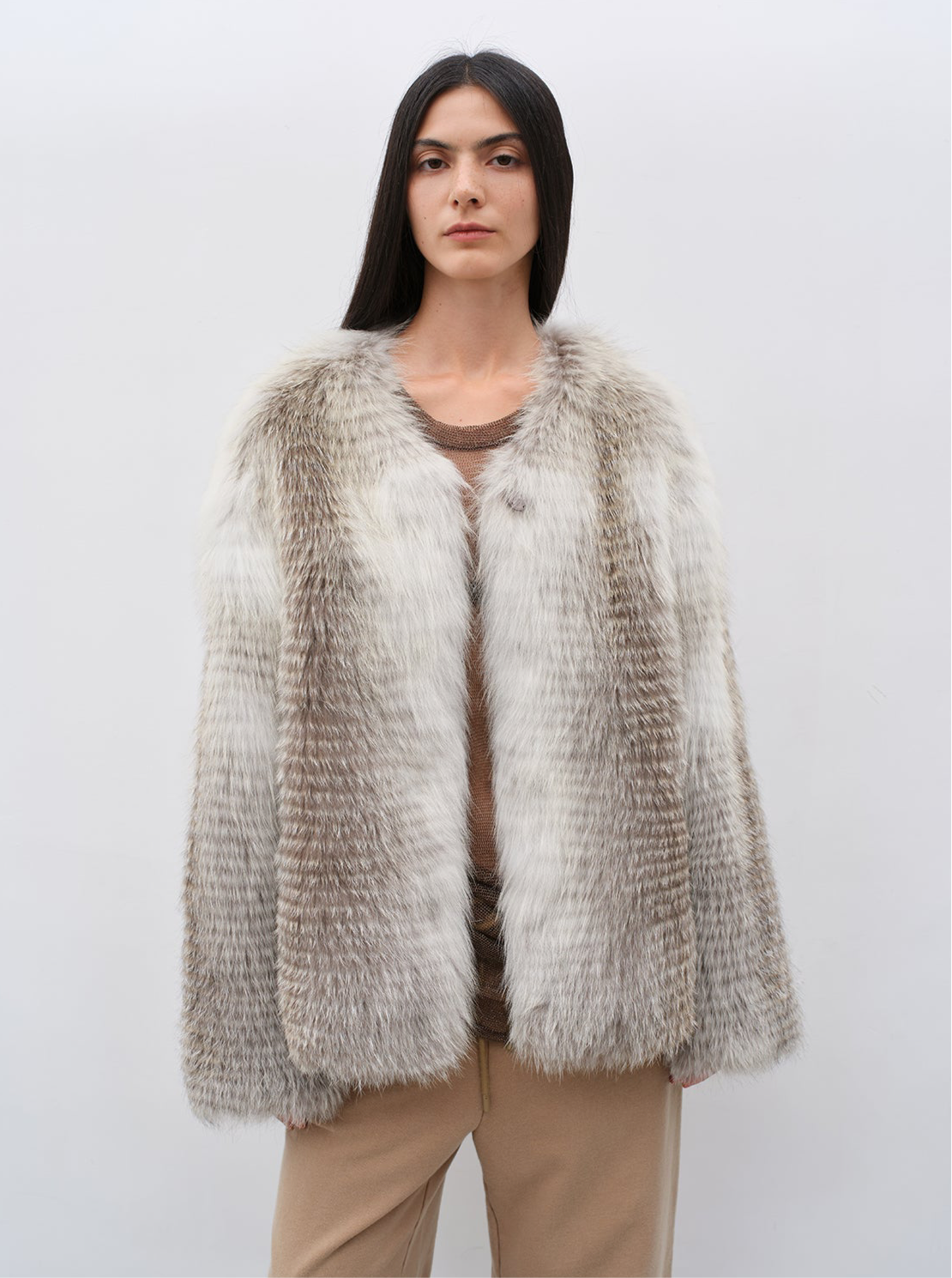 Romantic Nordic Imported Colorful Fox Fur Coat