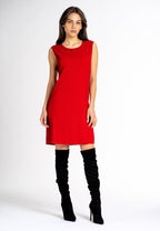 Marta Red Midi Dress with Lace