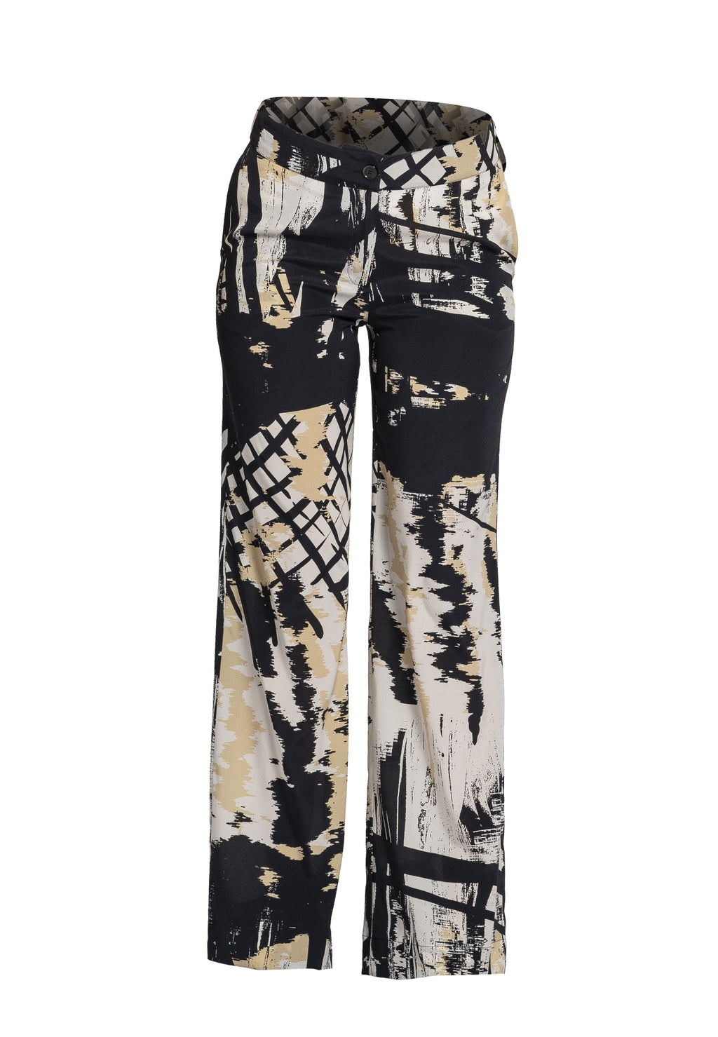 Lavanda Silk Print Wide-Leg Trousers
