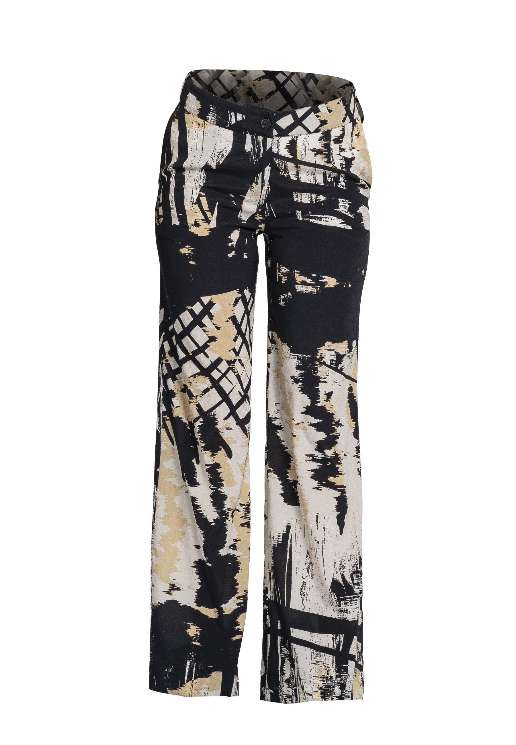 Lavanda Silk Print Wide-Leg Trousers