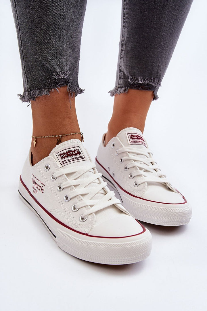 Laced Canvas Shoes White