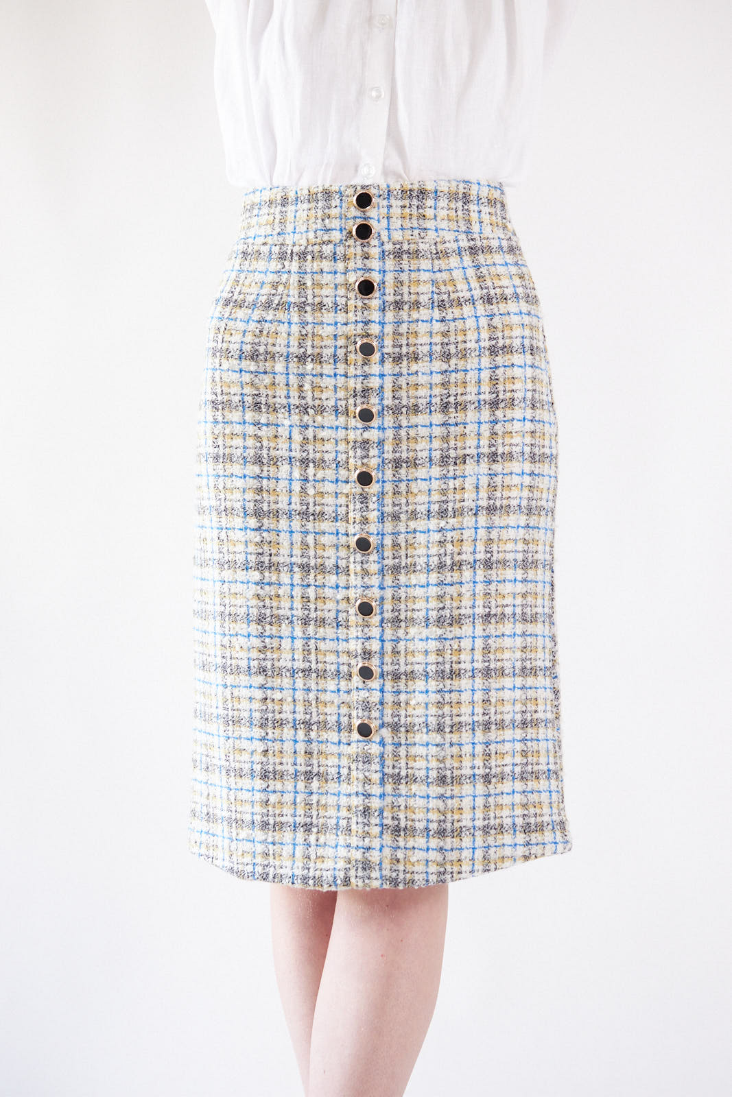 Power Woman Eye Catching Tweed Skirt