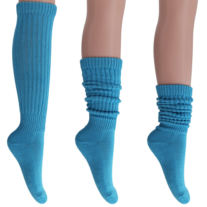 Cotton Women's Extra Long Heavy Slouch Socks 6 Pairs