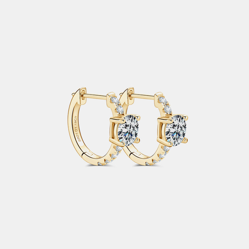 2.36 Ct Moissanite Zircon 925 Sterling Silver Hoop Earrings