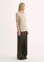 Loose Fit Cashmere Round Neck Short Sleeve Top 'Soft Cloud'