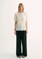Loose Fit Cashmere Round Neck Short Sleeve Top 'Soft Cloud'